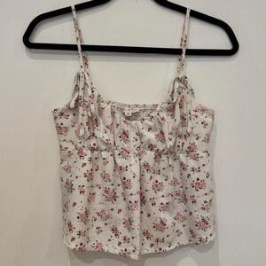 La Hearts White and Pink Floral Tank Top